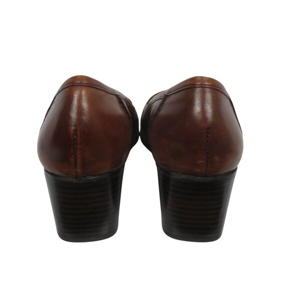 Antonio Melani Kenley Cognac Leather Loafers Size 7M Quiet Luxury Classic - Picture 4 of 8